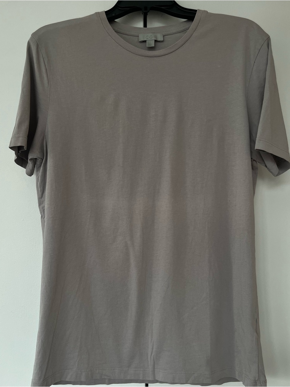 COS Relaxed Lightweight Cotton T-Shirt Size M Light Grey